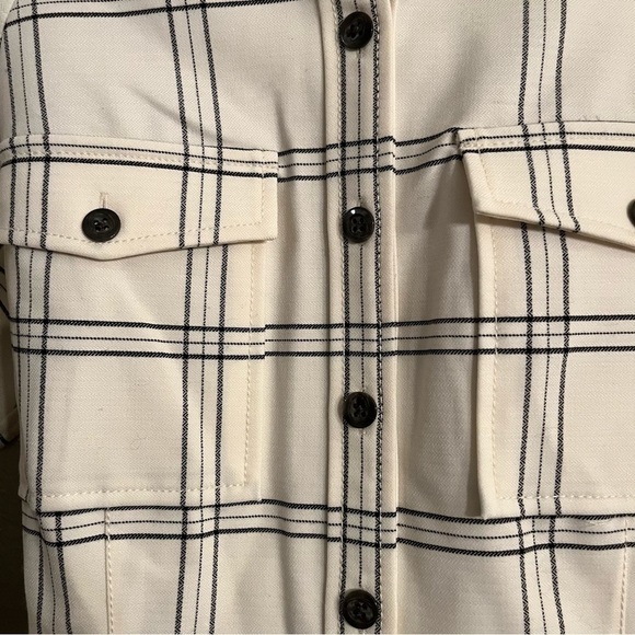 Rebecca Taylor Emery Plaid Jacket in Vanilla Combo Shacket Size Large - Picture 5 of 11